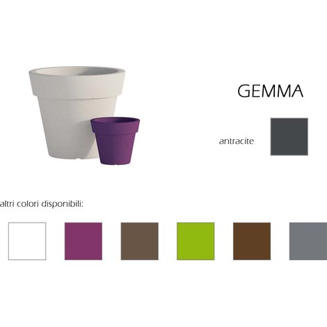 Vaso in resina tondo GEMMA altezza cm. 95 Antracite