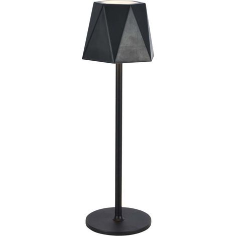 Lámpara de mesa LED V-TAC de 1,5 W, 130 x 372 mm, negra, recargable por USB, táctil, CCT, 3 en 1