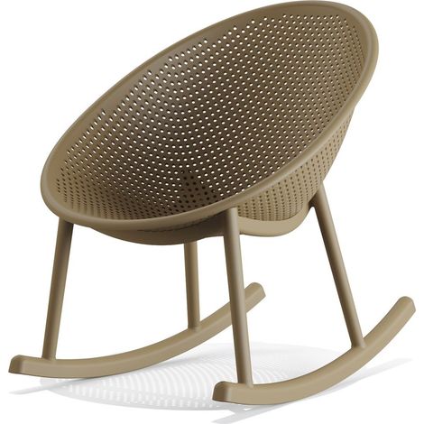 Qosy Chaise à bascule outdoor Sable - Lot de 2 - Veba (1/3)