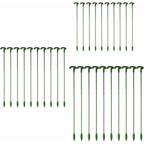 Lot de 30 tuteurs pour plantes de jardin, tiges simples, tuteurs pour fleurs, orchidée, pivoine, lys, rose (1/4)