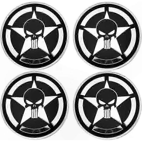 Ensemble de 4 enjoliveurs de roue à motif tête de mort, disponibles en 56 mm et 60 mm, pour la personnalisation de votre voiture, la décoration de vos jantes, la création d'autocollants et l'utilisati
