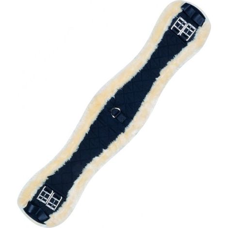 Sottopancia da dressage in tessuto con rivestimento in morbido pelo: 60 cm, nero 9100