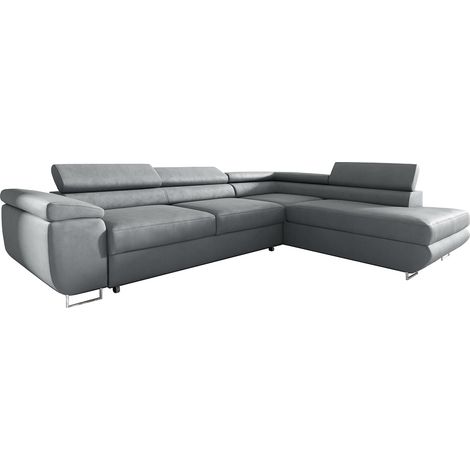Ecksofa, rechts umwandelbar, 4-Sitzer Lyam Hellgrau