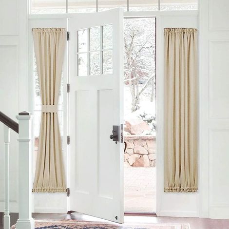 Rideau de porte occultant monobloc - rideau à œillets pour porte coulissante en verre, écran d'intimité, blocage de la lumière pour porte-fenêtre d'entrée (1/5)