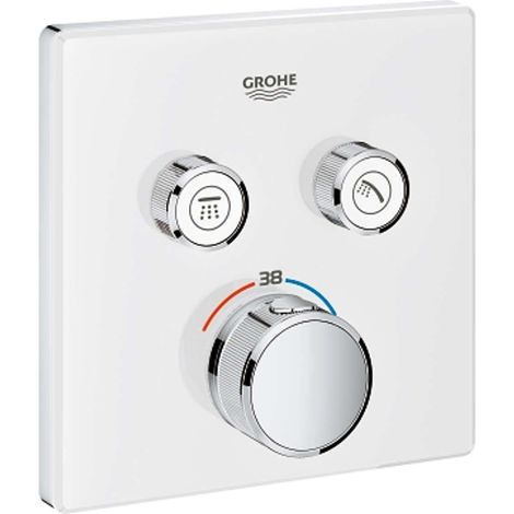Grohe Grohtherm SmartControl - Thermostat-Wannenarmatur - Unterputz mit 2 Absperrventilen, Moon White 29156LS0 (1/2)