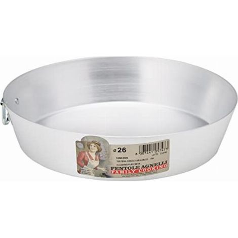 Pentole Agnelli Family Cooking Alluminio Tortiera Conica con Anello, Argento, 26 cm (1/4)