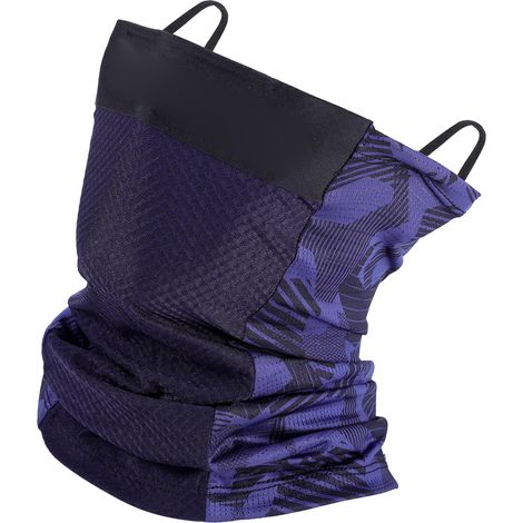 Cache-cou de cyclisme d'été en soie glacée, respirant, bleu marine, taille unique, avec attaches aux oreilles. (1/5)