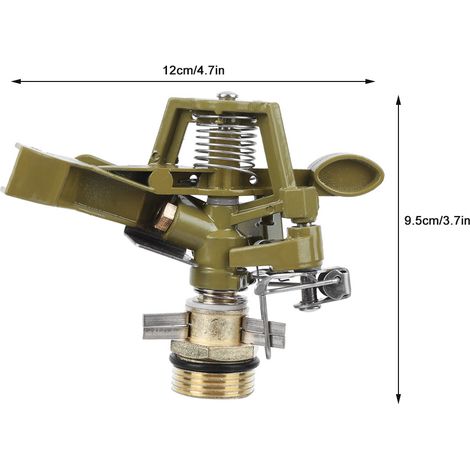 Arroseur Rotatif Irrigation 360° Zinc Alloy Cuivré G3/4" Homme Diamètre 10-20m Jardin Potager (1/5)