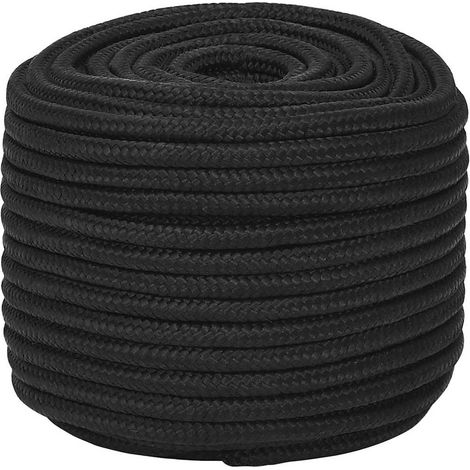 vidaXL Cuerda de barco polipropileno negro intenso 14 mm 50 m (1/2)