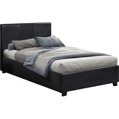 Letto con contenitore "Carla" - 90 x 190 cm- Nero (1/5)