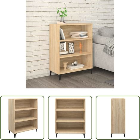 Holzbeistelltisch - Sideboard Sonoma-Eiche 69,5x32,5x90 cm Holzwerkstoff (1/5)