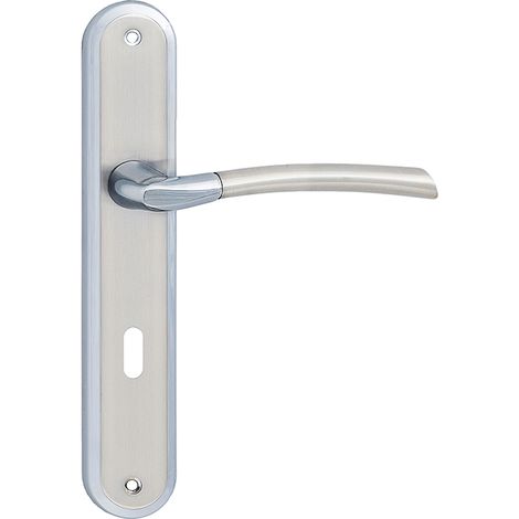 Manija de puerta Zorba 72, acabado cromado satinado, llave VZ7KC