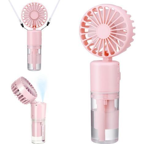 Tragbarer Ventilator mit Wassernebelfunktion – 4000-mAh-Akku – Mini-USB-Anschluss mit 4 Geschwindigkeitsstufen – Akkubetriebener Nebelventilator für Büro und Reisen (1/5)