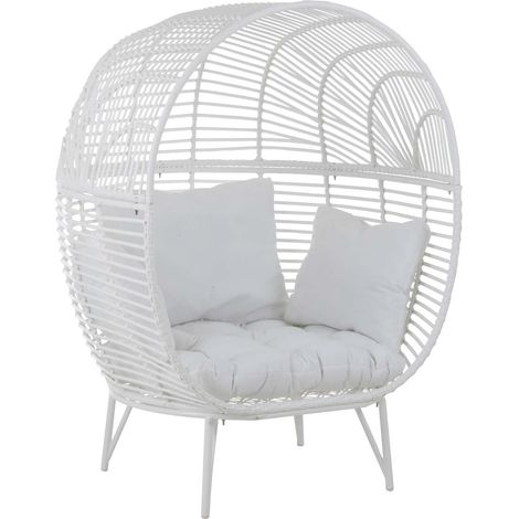 Fauteuil extérieur Lounge Houston en Acier - Blanc (1/5)