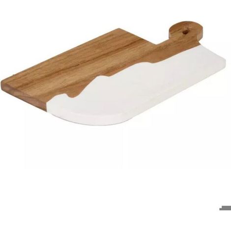Plateau De Presentation - Resine Et Bois De Teck - 31 X 17 Cm - Pour Apéro Et Fromages - 1 Piece (1/4)