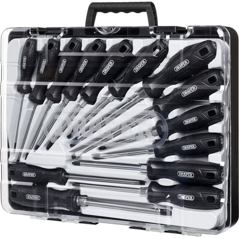 Draper SET 6 - 14-Piece Hard Grip Screwdriver Set with Draper TX-STAR® Bits (Model L2)