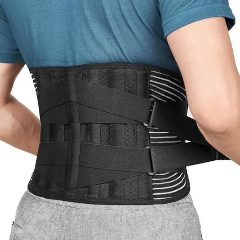 Ceinture de Soutien Lombaire Maintenir Bien Les Lombaires et Le Dos Soulage la Douleur 4 Ressorts Soutien Sangle Double Réglable -XL (1/4)