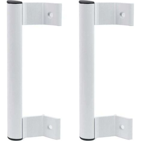 Lot de 2 poignées de porte coulissante en verre pour porte de terrasse coulissante - En alliage d'aluminium - Blanc (1/4)