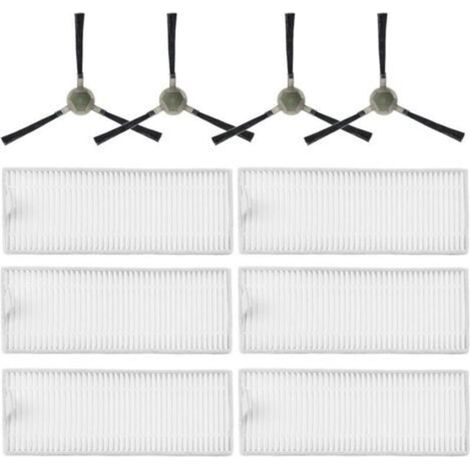 Accessoires pièce de rechange pour Lefant M210 M210S M210B M210P M213 M213S, pour OKP Life K2 K3 K3A K4 K5 aspirateur, 6 filtres HEPA, 4 brosses latérales (1/4)