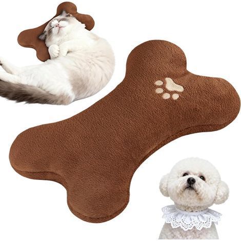 1 Oreiller Chien 22,5x14,5 Cm Peluche Douce Lavable Résistant Mastication Voyage Intérieur Extérieur (1/5)