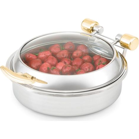 Chafing Dish Induction Rond Couvercle en Verre - Pujadas