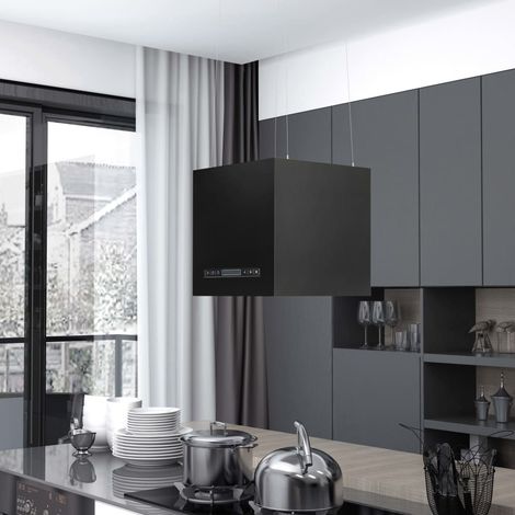 vidaXL Cappa da Cucina ad Isola Sospesa LCD Sensore 37 cm in Acciaio (1/5)