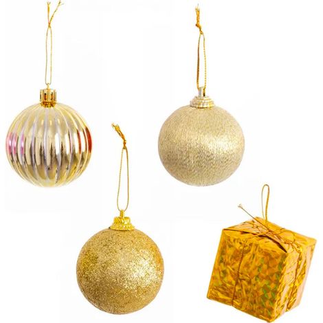 Set de 20 boules de Noël dorées - 6cm (1/3)