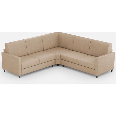 Canapé d'angle moderne italien tissu beige Korane - 5 tailles 241x241 cm-Taille 241x241 cm (1/5)