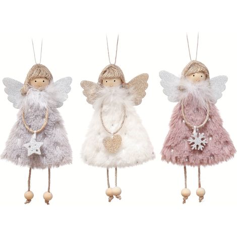 Lot de 3 Ornements de Décoration de Noël, Décorations de Pâques, Suspensions pour Ambiance Festive, Pendentifs Créatifs de Poupée, Ornements de Fille (1/5)