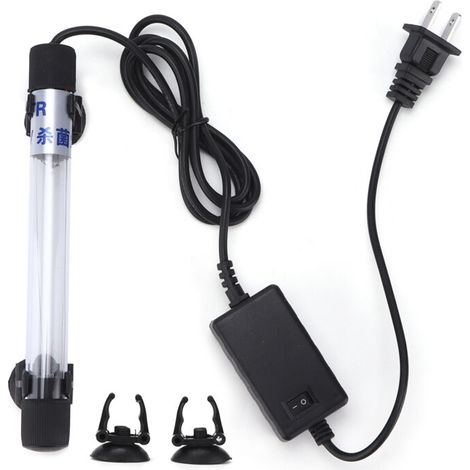 Lampe UV submersible pour aquarium, stérilisateur anti-algues vertes pour bassin et aquarium, 7W, prise US 110-120V.