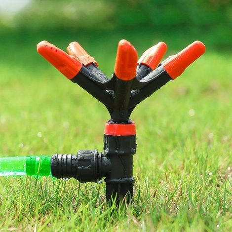 Automatischer 360°-Rotations-Rasensprenger – Weitreichender Rotations-Wassersprüher – Ideal für große Gärten, Rasenflächen und Gartenpflanzen (1/5)