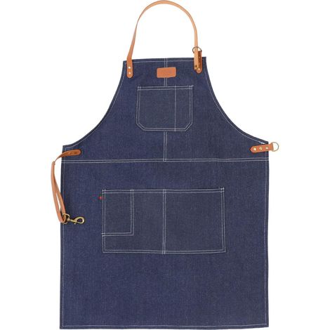 Tablier de peinture artistique pour femmes et hommes, en denim bleu sans (1/5)