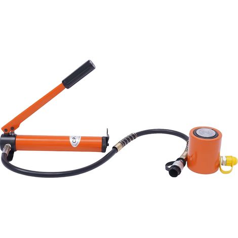 Verin hydraulique, capacité de 20 tonnes, pompe manuelle, Orange (1/2)