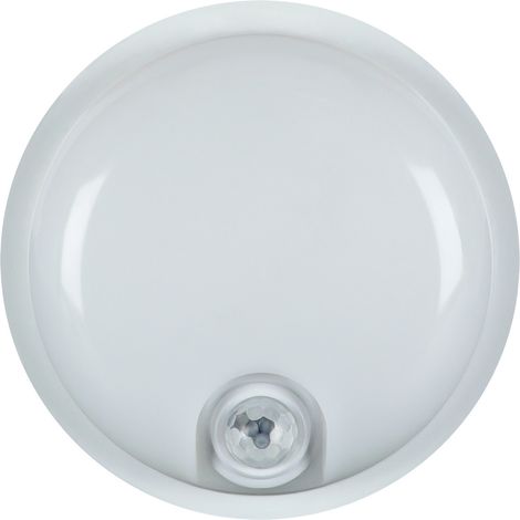 Plafonnier LED Hermétique - Détecteur Mouvement PIR - 15W - Blanc - IP65 - 4100K - 167x62mm (1/3)