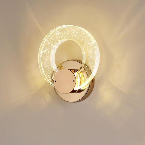 Kristall-Wandleuchte, LED-Wandleuchte für den Innenbereich, moderner Stil, goldene Wandleuchte, 3 Farben für Wohnzimmer, Badezimmer, Schlafzimmer, Nachttisch, Veranda [groß] [edel] (1/5)