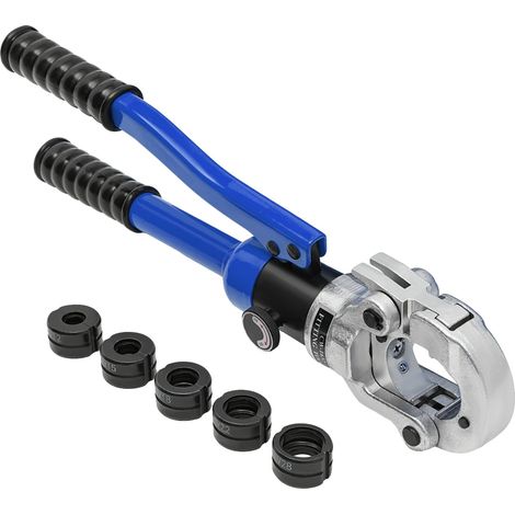 Pinza crimpatrice idraulica, pressione 80 kN, testa rotante a 360°, colore blu. (1/2)