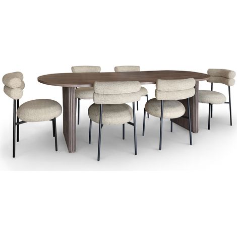 Ensemble table et 6 chaises, GINA