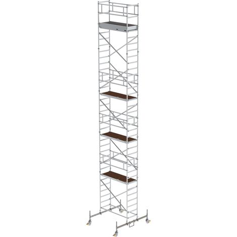 Günzburger Steigtechnik Echafaudage roulant 0,75 x 1,8 m avec embase roulante Hauteur de plate-forme 9,45 m - 154945 (1/4)