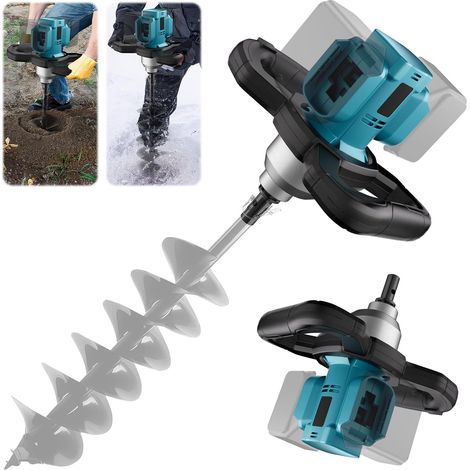 Cordless Earth Drill Compatible with 18V, 1200W Brushless Motor Pile Drill for Garden Construction, Mortar Agitator (No Battery and Spiral Head) (1/5)