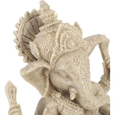 Statue de Ganesh en Résine Style Indien Sculpture Bouddha Éléphant Décor Feng Shui Artisanat Maison