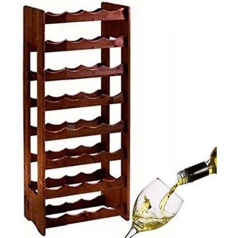 Cantina per Vino con Ripiani 32 Porta Bottiglie in Legno Botte Cantinetta (1/3)