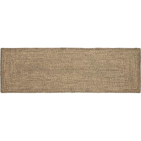 Area Rugs Natural and Black 80 x 200 cm Jute vidaXL