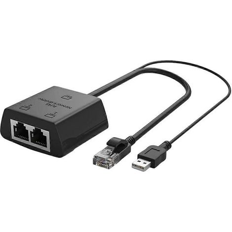 Adaptateur/répartiteur de câble réseau avec connecteur RJ45 femelle 1 à 2 ports - Section A