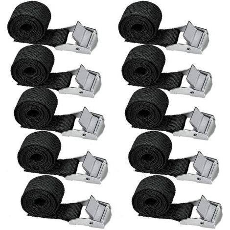 CCYKXA 10-teiliges Zurrgurt-Set, 239 cm, Befestigungsset für Motorrad-/Auto-/Fahrradträger, Spanngurt, maximale Belastung 500 kg, Schwarz, 1 Bewertung. Siehe Produktdetails (1/5)