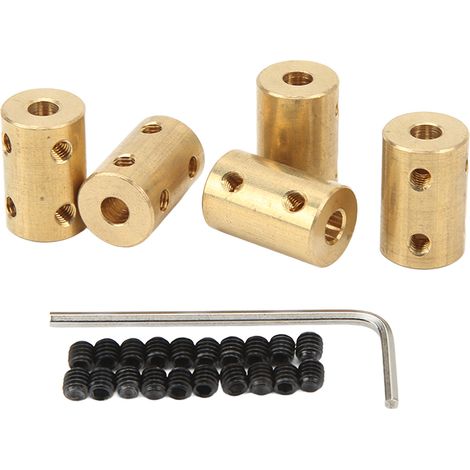 5 Pièces Joints Universels en Laiton 5mm pour Transmission RC et Prolongateur d'Arbre Moteur (1/5)