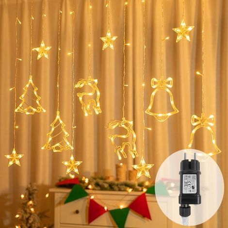 Guirlande lumineuse - UISEBRT - 10m - 138 LED - Blanc chaud - 8 modes d'éclairage (1/4)