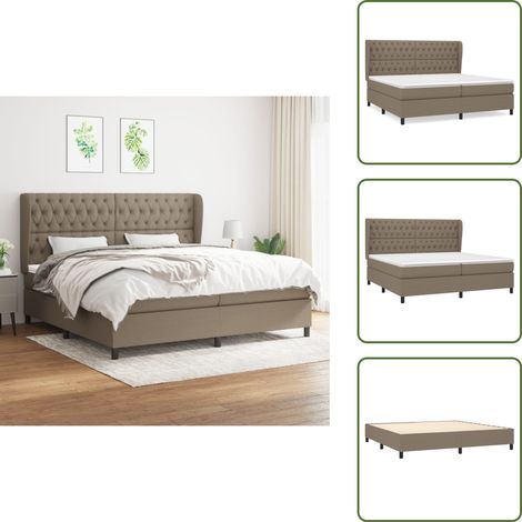 Boxspringbett mit Matratze Taupe 200x200 cm Stoff - Boxspringbett - Doppelbett - Bettenrahmen - Lattenrost - Tapete (1/5)