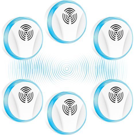 Répulsif Antiparasitaire à Ultrasons 6 Pack, Plug in Appareil Ultrason Souris, Non-Toxique, Antiparasitaire pour Moustiques, Souris, Araignées, Cafards, Mouches
