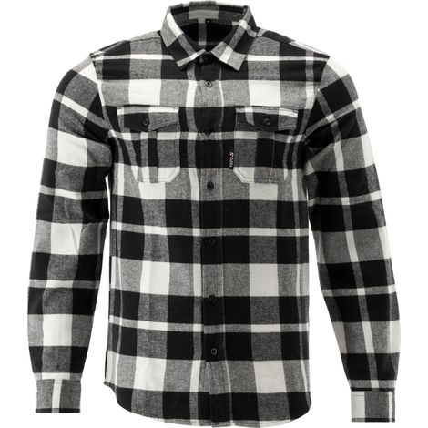 Chemise en flanelle, chemise de bûcheron, chemise de travail blanche/noire XXL