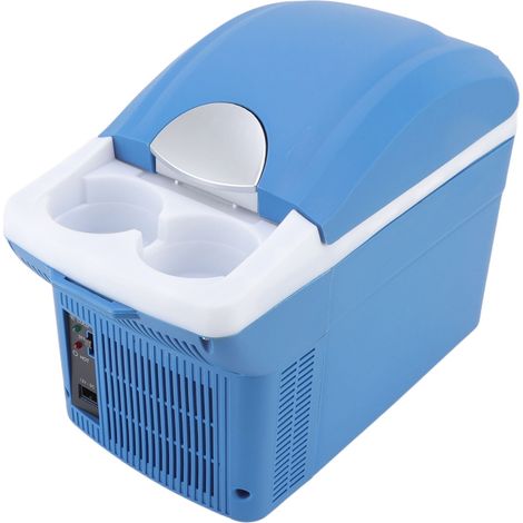 Mini réfrigérateur 12V pour voiture, glacière électrique isolée renforcée, coffre de transport froid et chaud, compact et portable, usage auto. (1/5)